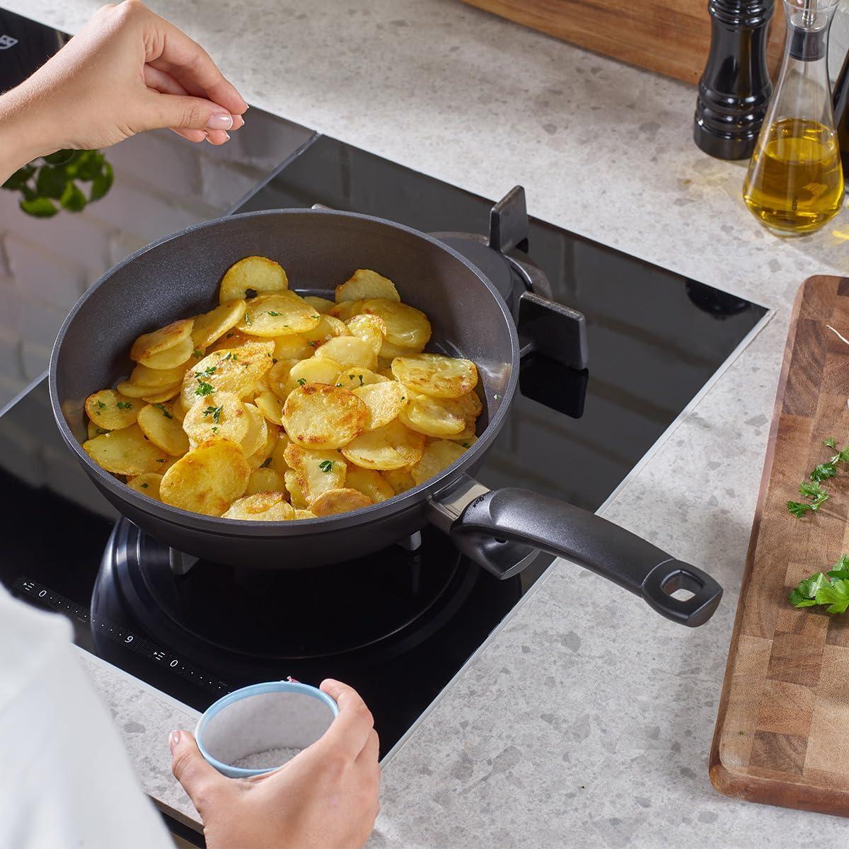 image:imageFissler Ceratal Comfort Ceramic NonStick Frying Pan 2 Piece Set 95 Inch and 11 Inch Warm Grey Made without PFASOrbit Black