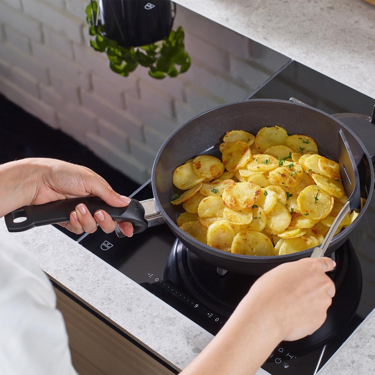 image:imageFissler Ceratal Comfort Ceramic NonStick Frying Pan 2 Piece Set 95 Inch and 11 Inch Warm Grey Made without PFASOrbit Black