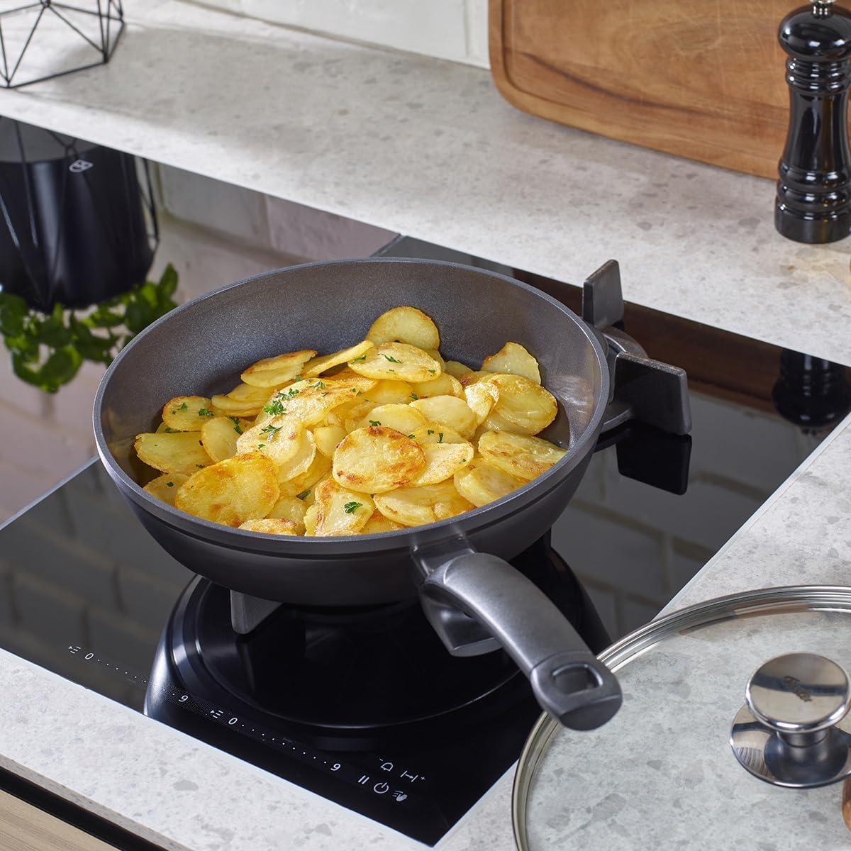 image:imageFissler Ceratal Comfort Ceramic NonStick Frying Pan 2 Piece Set 95 Inch and 11 Inch Warm Grey Made without PFASOrbit Black