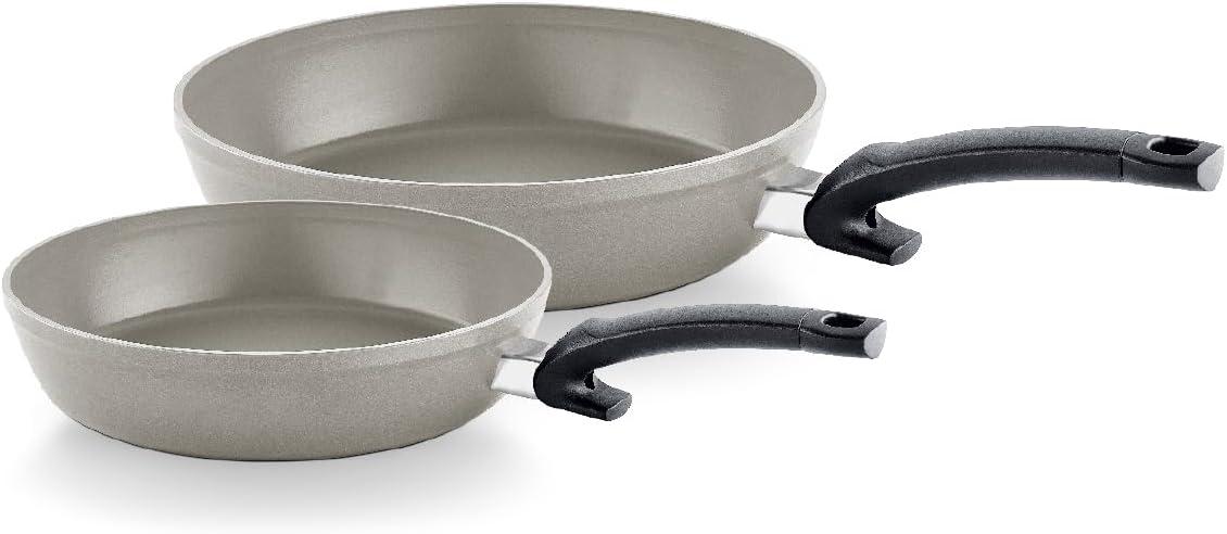 image:imageFissler Ceratal Comfort Ceramic NonStick Frying Pan 2 Piece Set 95 Inch and 11 Inch Warm Grey Made without PFASWarm Grey