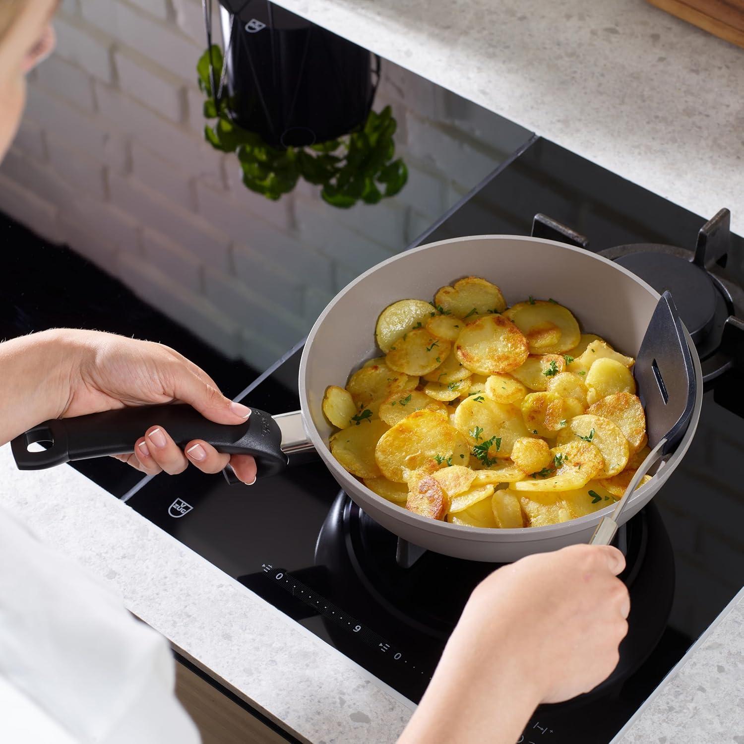 image:imageFissler Ceratal Comfort Ceramic NonStick Frying Pan 2 Piece Set 95 Inch and 11 Inch Warm Grey Made without PFASWarm Grey