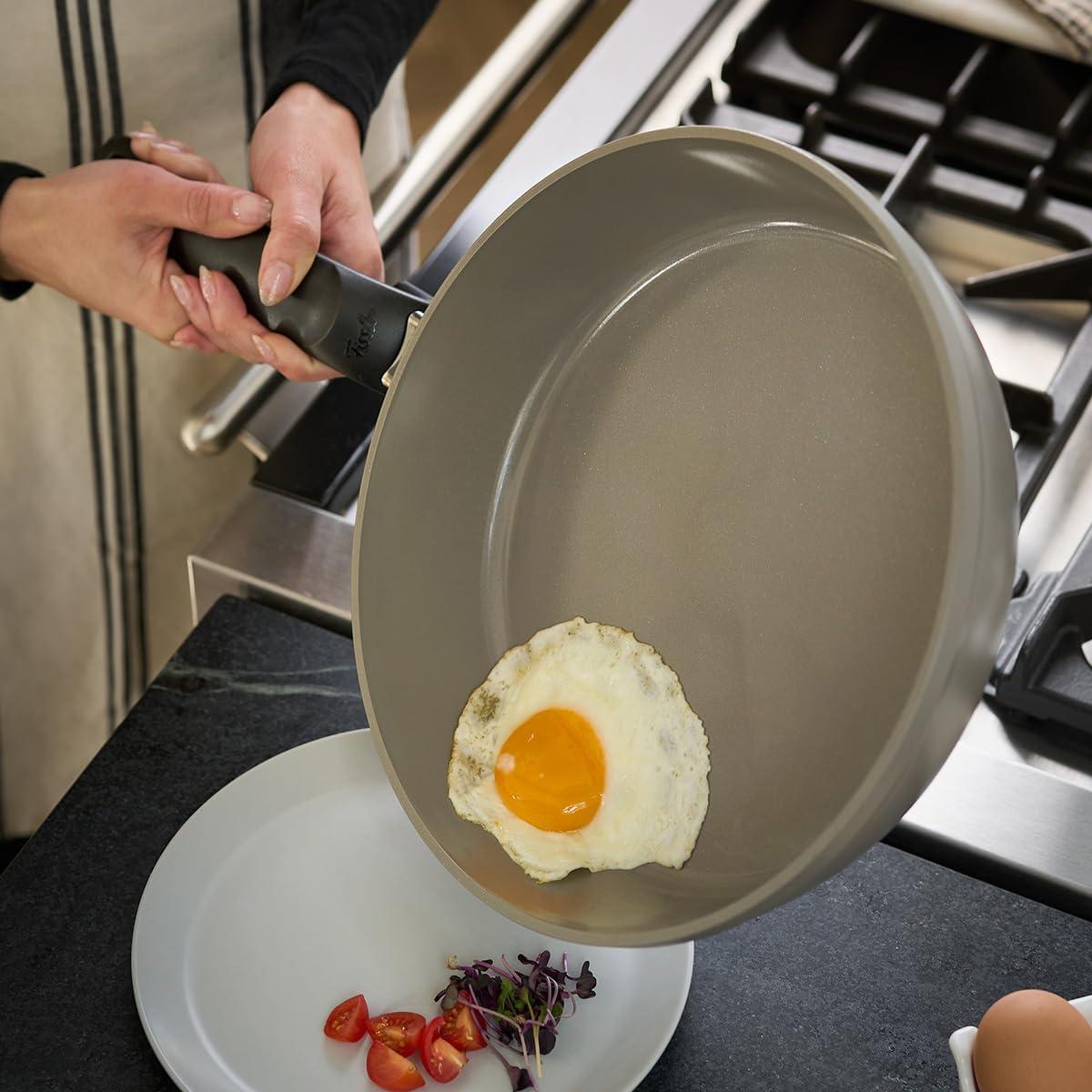 image:imageFissler Ceratal Comfort Ceramic NonStick Frying Pan 2 Piece Set 95 Inch and 11 Inch Warm Grey Made without PFASWarm Grey
