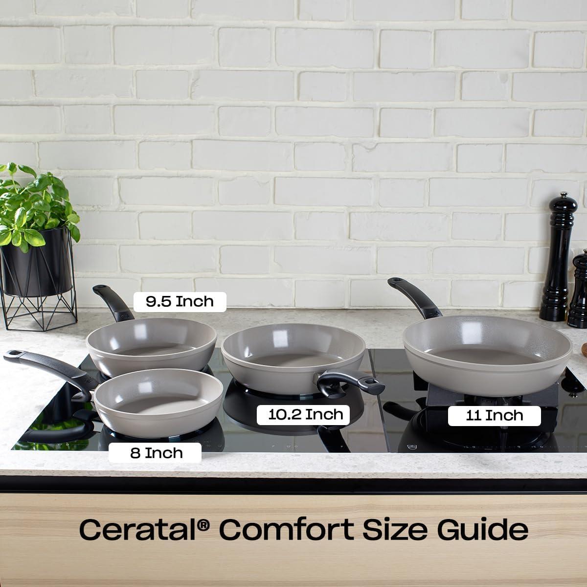 image:imageFissler Ceratal Comfort Ceramic NonStick Frying Pan 2 Piece Set 95 Inch and 11 Inch Warm Grey Made without PFASWarm Grey