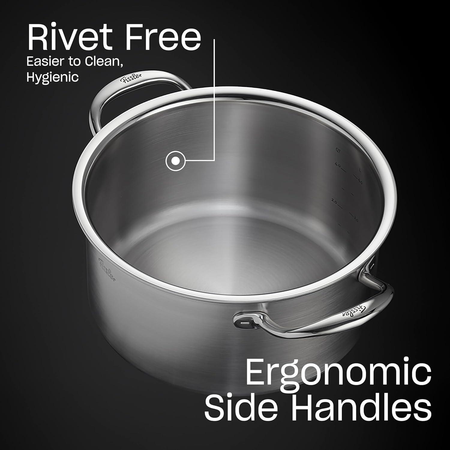 image:imageFissler M5 ProPly 5ply Stainless Steel Stockpot 6 Quart with Metal Lid
