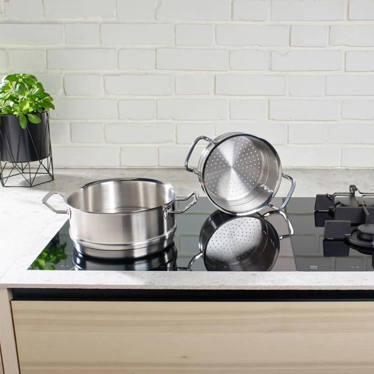 image:imageFissler OriginalProfi Collection Stainless Steel 63 Quart Multipot with Steamer Insert and Metal Lid64 Quarts