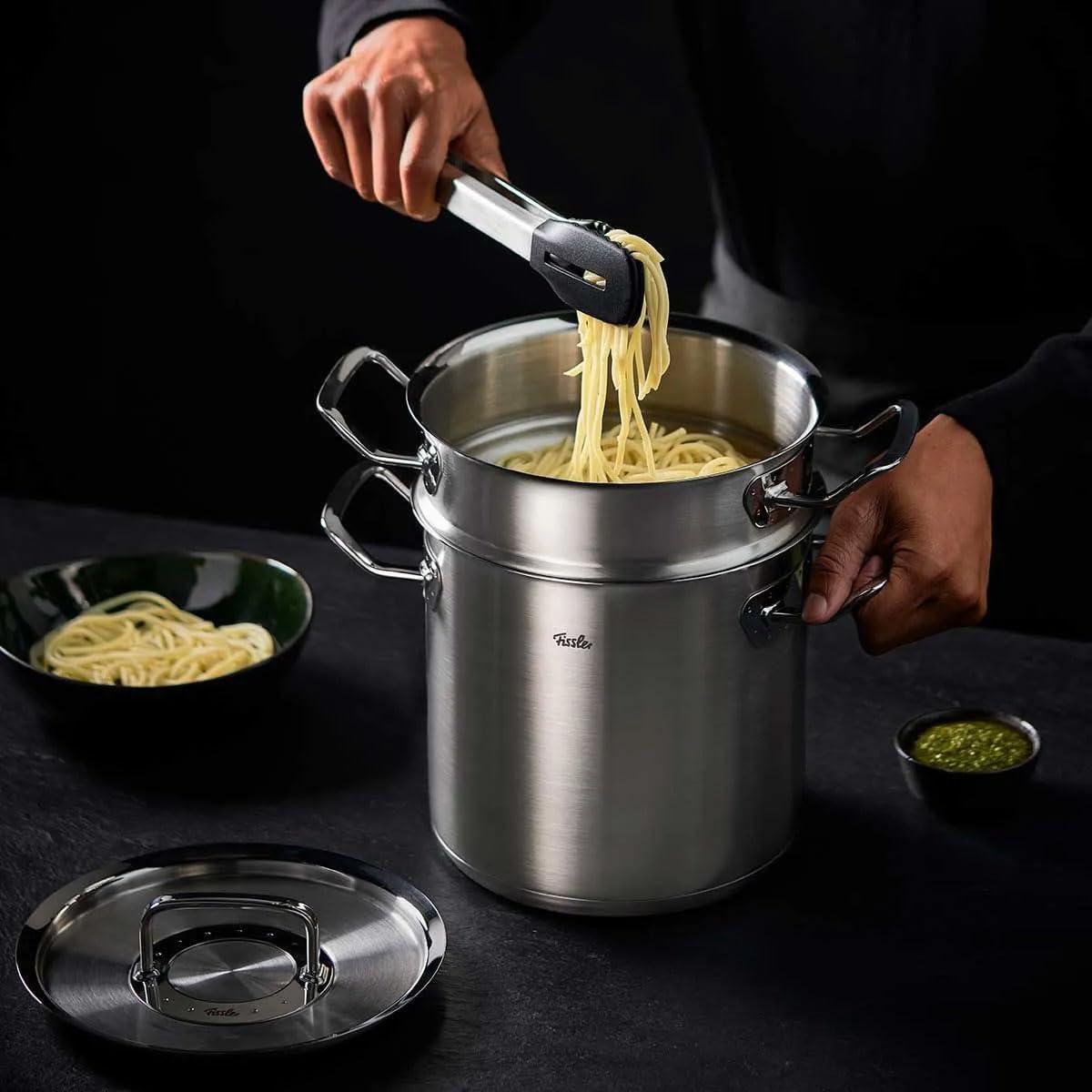 image:imageFissler OriginalProfi Collection Stainless Steel 63 Quart Multipot with Steamer Insert and Metal Lid67 Quarts