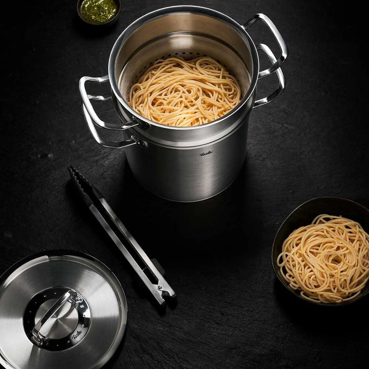 image:imageFissler OriginalProfi Collection Stainless Steel 63 Quart Multipot with Steamer Insert and Metal Lid67 Quarts