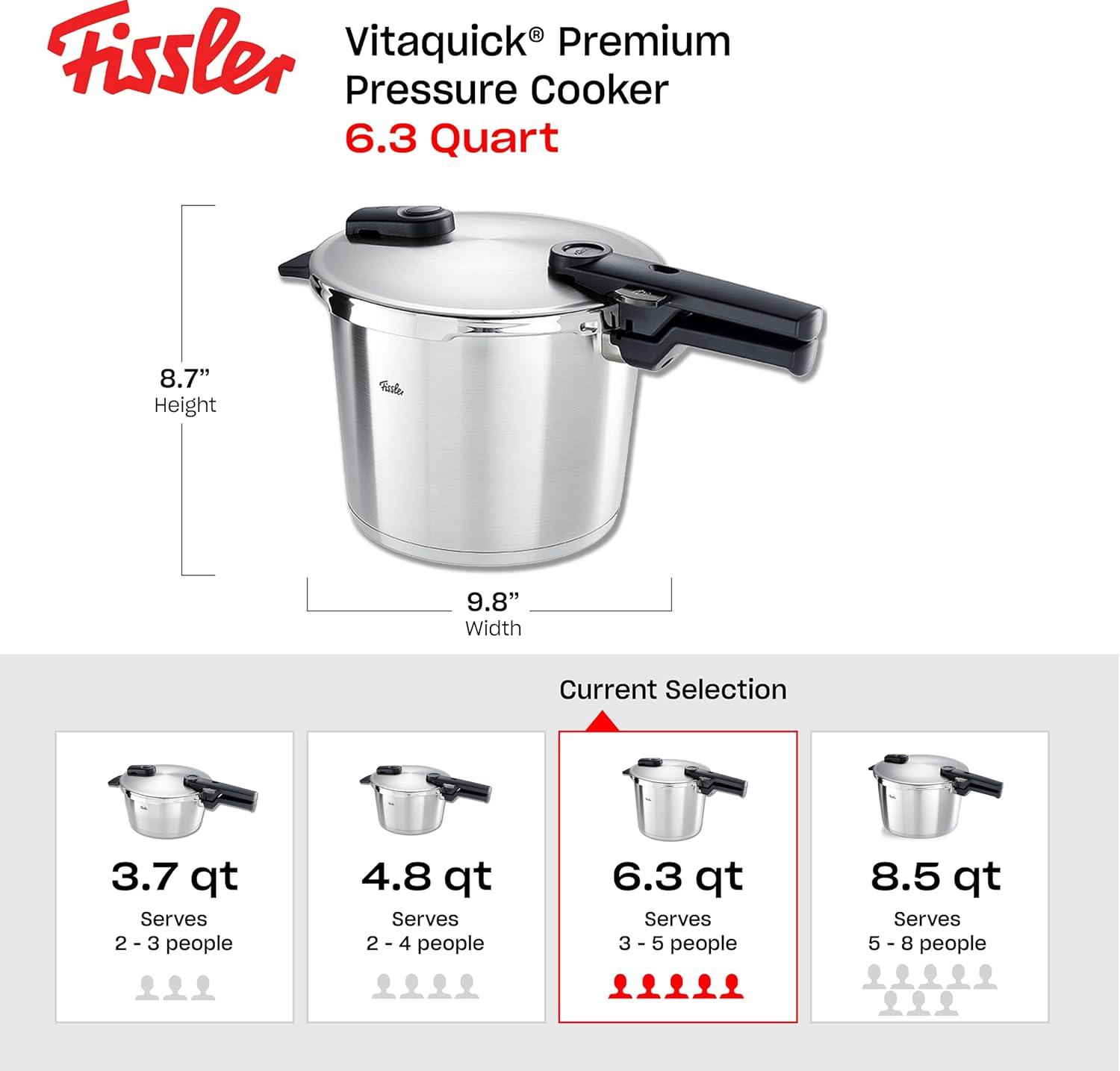 image:imageFissler Vitaquick Premium Pressure Cooker 63 Quart63 Quarts