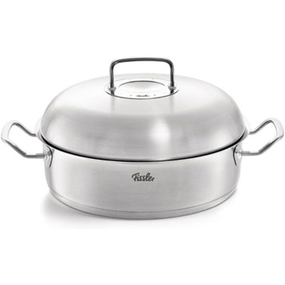 image:imageFissler OriginalProfi Collection Stainless Steel 11 Inch 51 Quart Round Roaster with High Dome Metal Lid