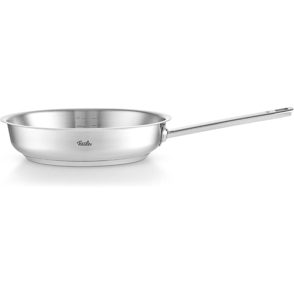 image:imageFissler OriginalProfi Collection Stainless Steel 95 Inch Frying Pan Made in Germany Novogrill Searing Surface Induction Ready Oven SafeSilver