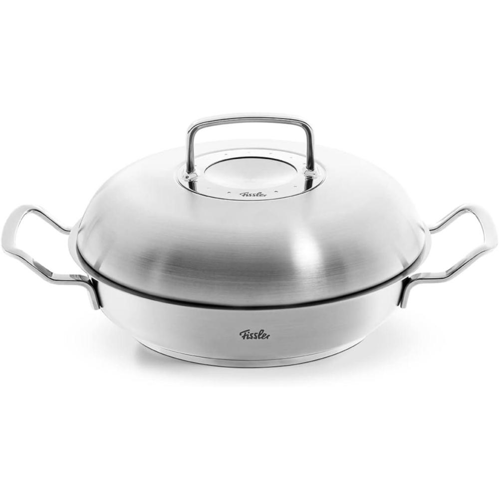 image:imageFissler OriginalProfi Collection Stainless Steel 95 Inch Serving Pan with High Dome Metal Lid95 Inch