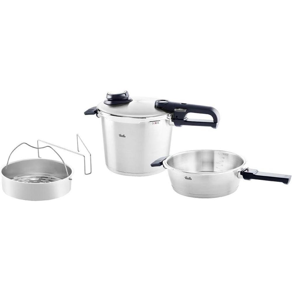 image:imageFissler Vitavit Premium Pressure Cooker and Pressure Skillet Set 26 Quart and 63 Quart63 Quart Pressure Cooker 26 Quart Skillet