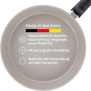 image:imageFissler Ceratal Comfort Ceramic NonStick Frying Pan 2 Piece Set 95 Inch and 11 Inch Warm Grey Made without PFASWarm Grey
