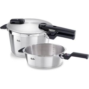 image:imageFissler Vitaquick Premium 3 Piece Set 37 Quart and 63 Quart Pressure Cooker with Glass Lid48 Quarts