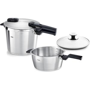 image:imageFissler Vitaquick Premium 3 Piece Set 37 Quart and 63 Quart Pressure Cooker with Glass Lid63 Quarts
