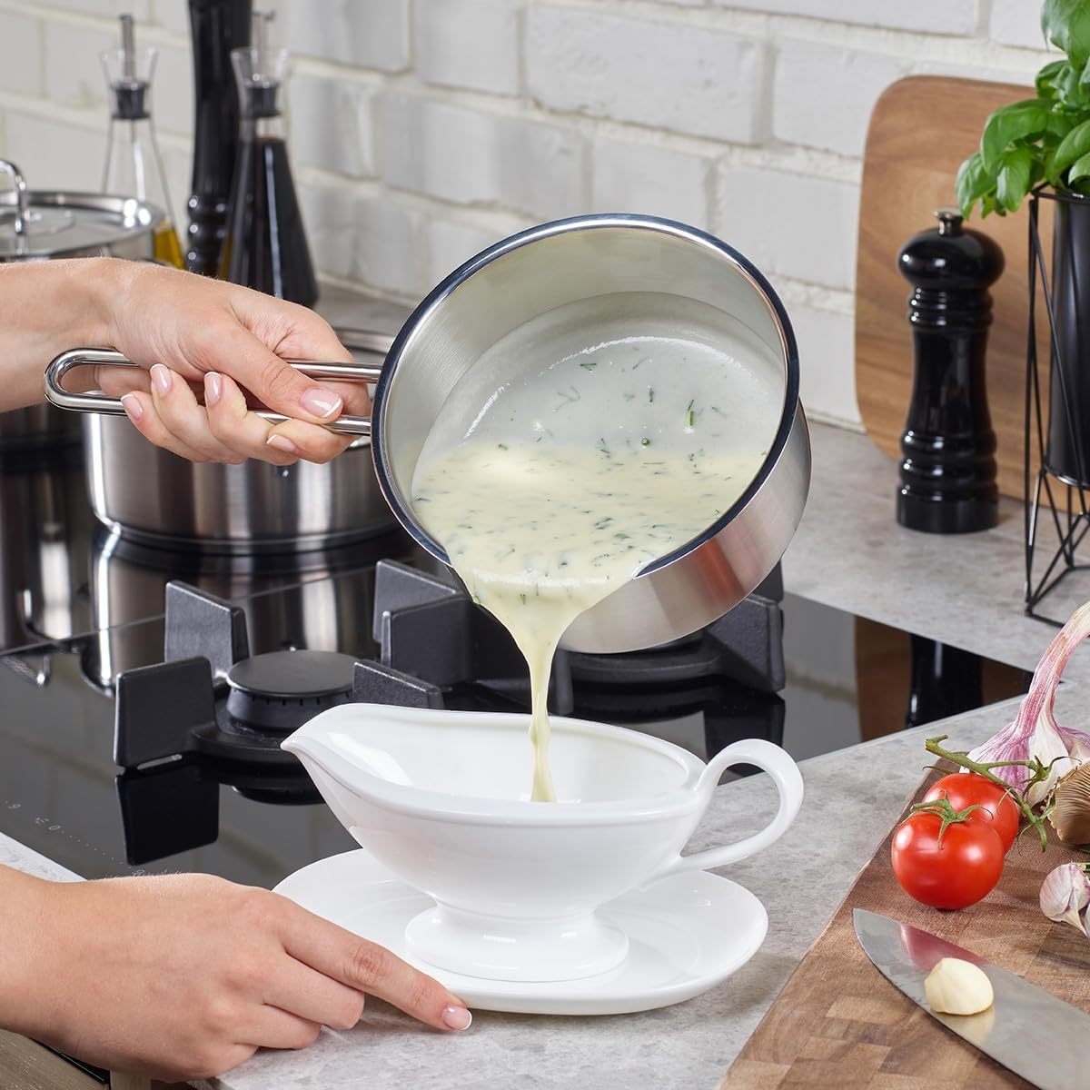 image:imageFissler Pure Collection Stainless Steel 15 Quart Saucepan with Glass lid