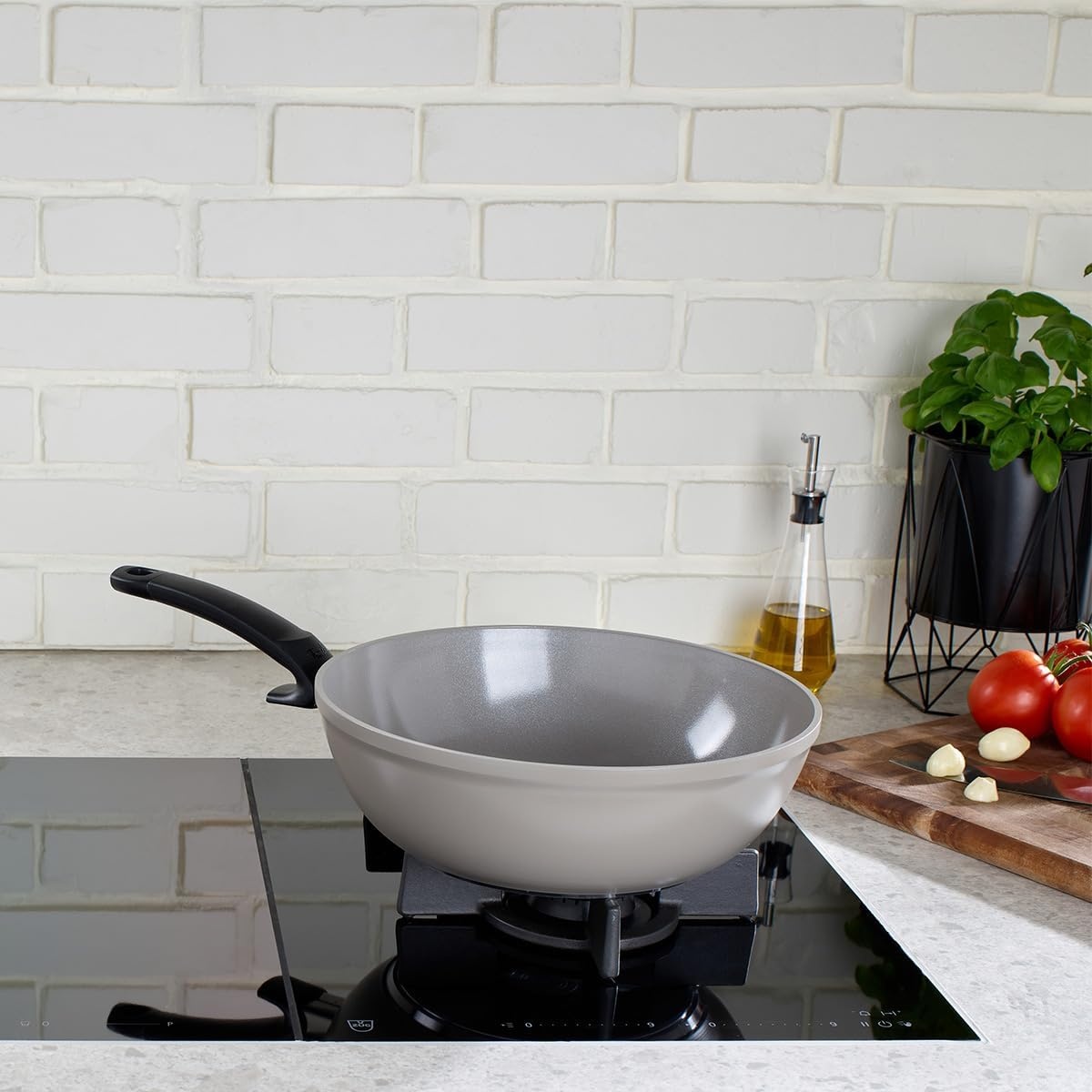 image:imageFissler Ceratal Comfort Ceramic 11 Inch NonStick Wok Warm Grey Made without PFAS12 Inch