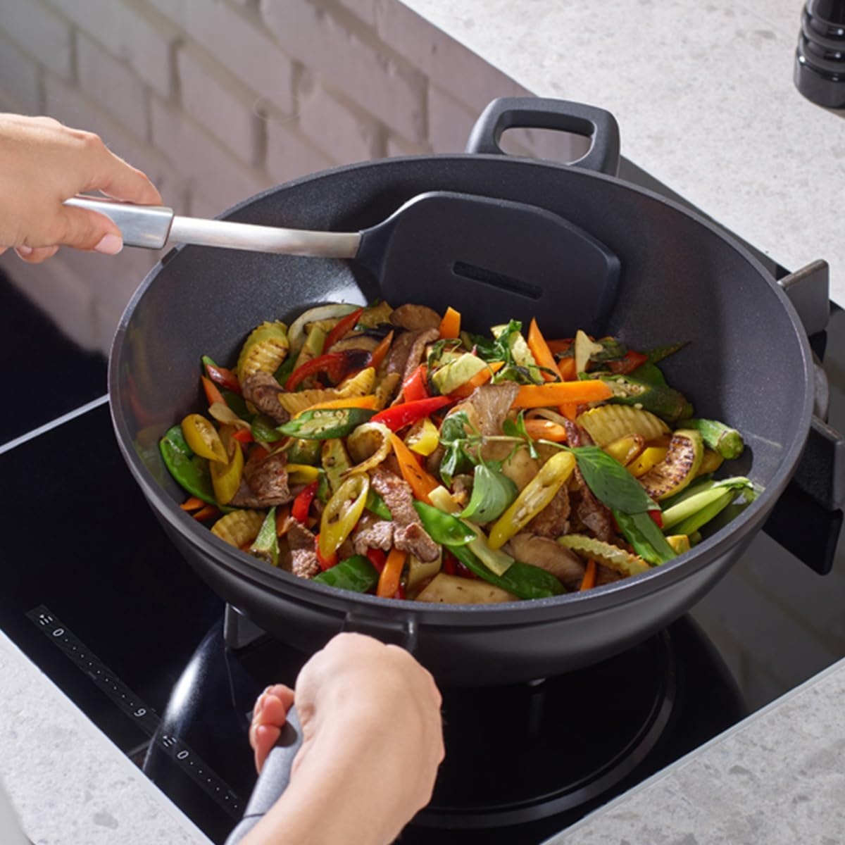 image:imageFissler Ceratal Comfort Ceramic 126 Inch NonStick Wok Orbit Black Made without PFAS