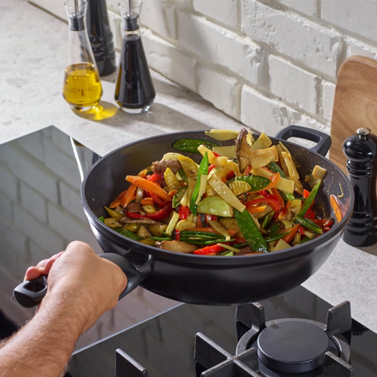 image:imageFissler Ceratal Comfort Ceramic 126 Inch NonStick Wok Orbit Black Made without PFAS