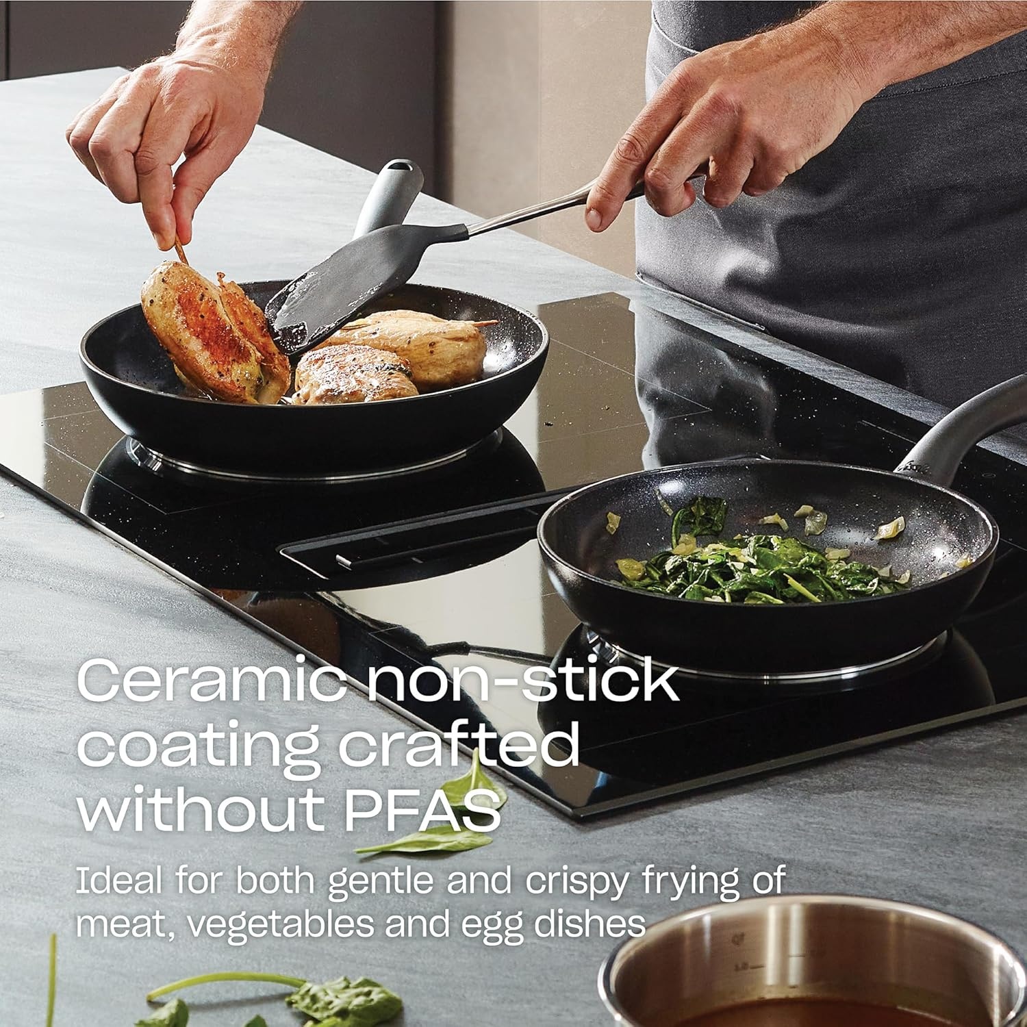 image:imageFissler Essential Ceramic 11 Frying Pan amp Glass Lid Bundle Non Stick Made Without PFAS
