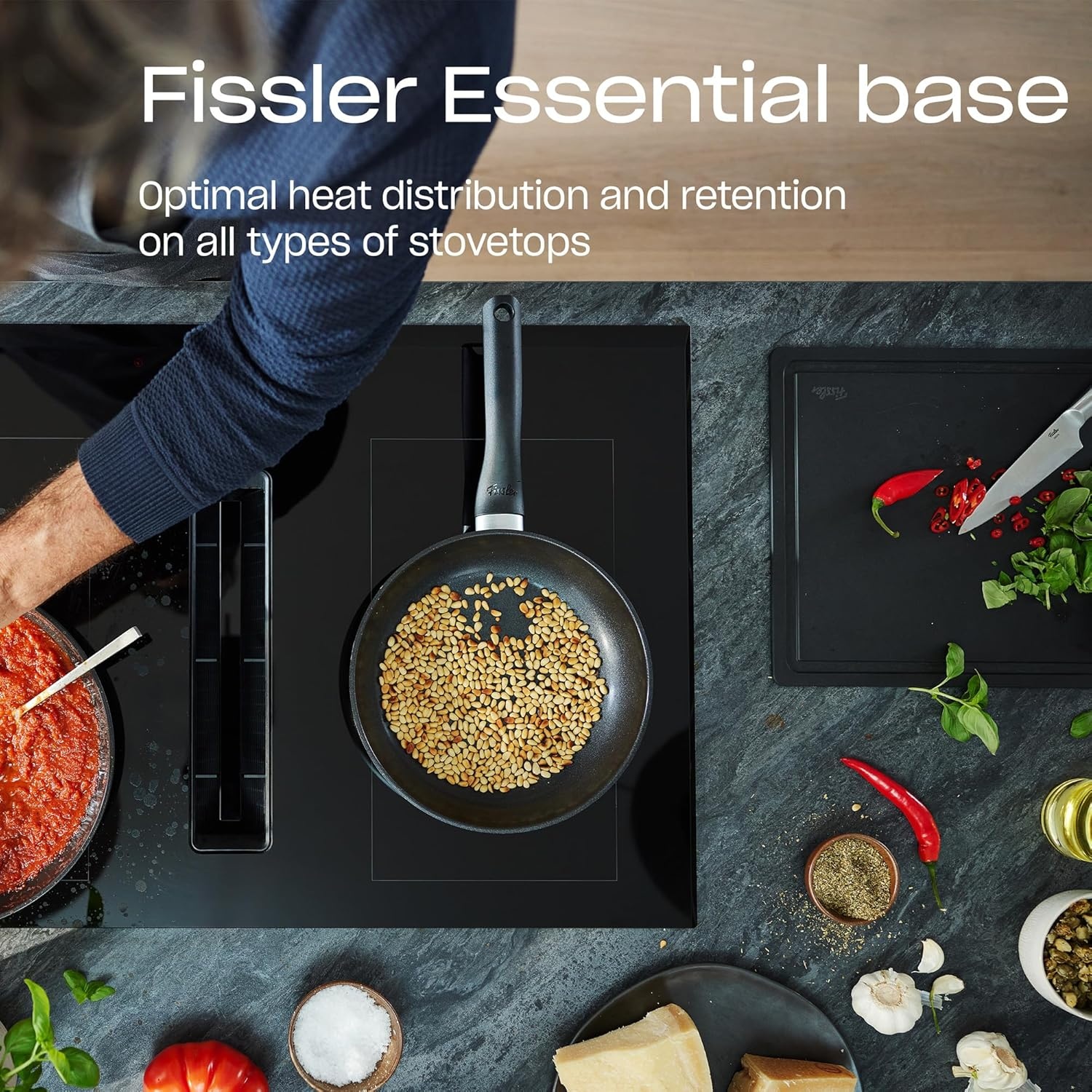 image:imageFissler Essential Ceramic 11 Frying Pan amp Glass Lid Bundle Non Stick Made Without PFAS