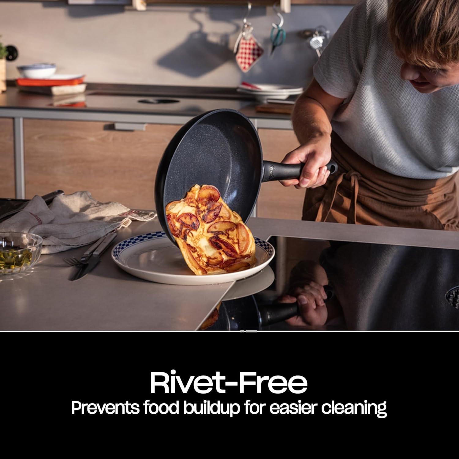 image:imageFissler Essential Ceramic Nonstick Frying Pan Set 95 Inch and 11 Inch Orbit Black Easy Release Made Without Added PFASPTFE Induction Compatible Made in Germany