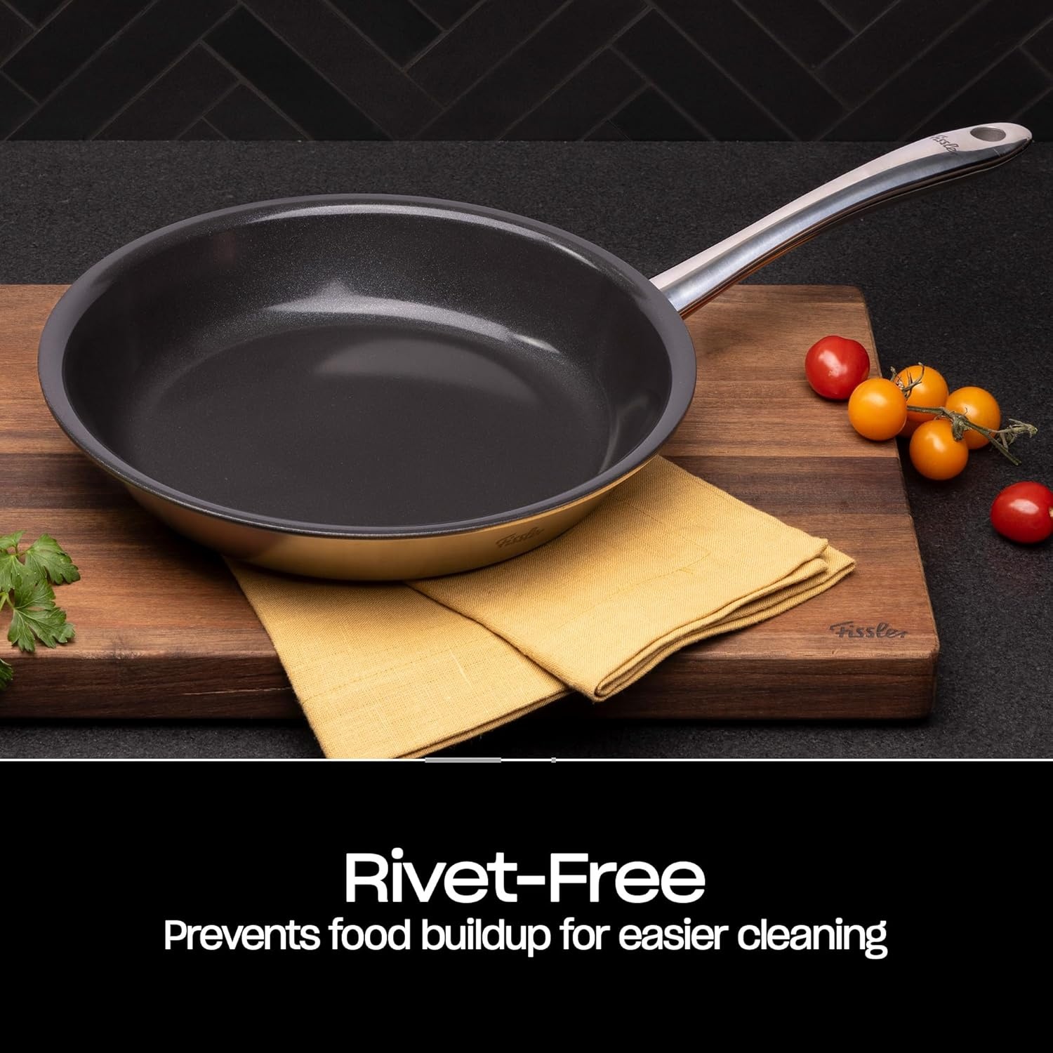 image:imageFissler M5 ProPly 5Ply Stainless Steel Ceramic NonStick Frying Pan 10 Inch Made Without Added PFASPTFE Made in Germany Induction Compatible