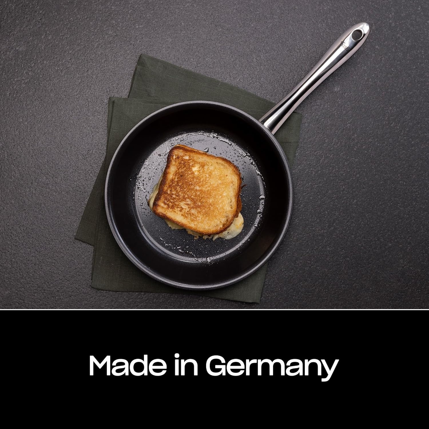 image:imageFissler M5 ProPly 5Ply Stainless Steel Ceramic NonStick Frying Pan 10 Inch Made Without Added PFASPTFE Made in Germany Induction Compatible