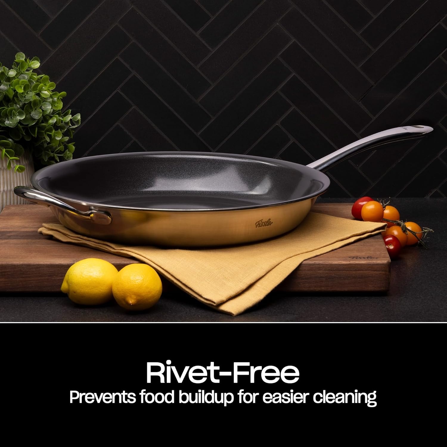 image:imageFissler M5 ProPly 5Ply Stainless Steel Ceramic NonStick Frying Pan 126 Inch Made Without Added PFASPTFE Made in Germany Induction Compatible