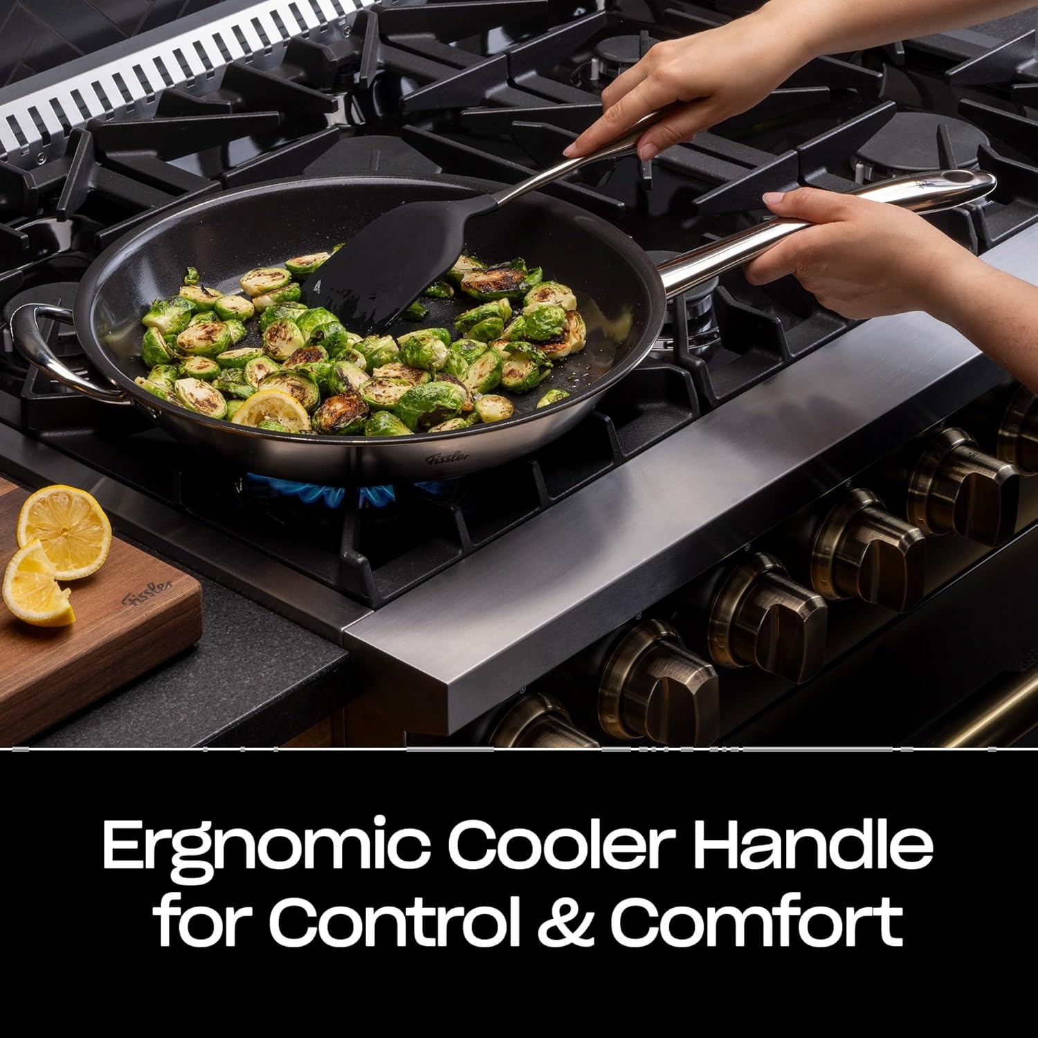 image:imageFissler M5 ProPly 5Ply Stainless Steel Ceramic NonStick Frying Pan 126 Inch Made Without Added PFASPTFE Made in Germany Induction Compatible