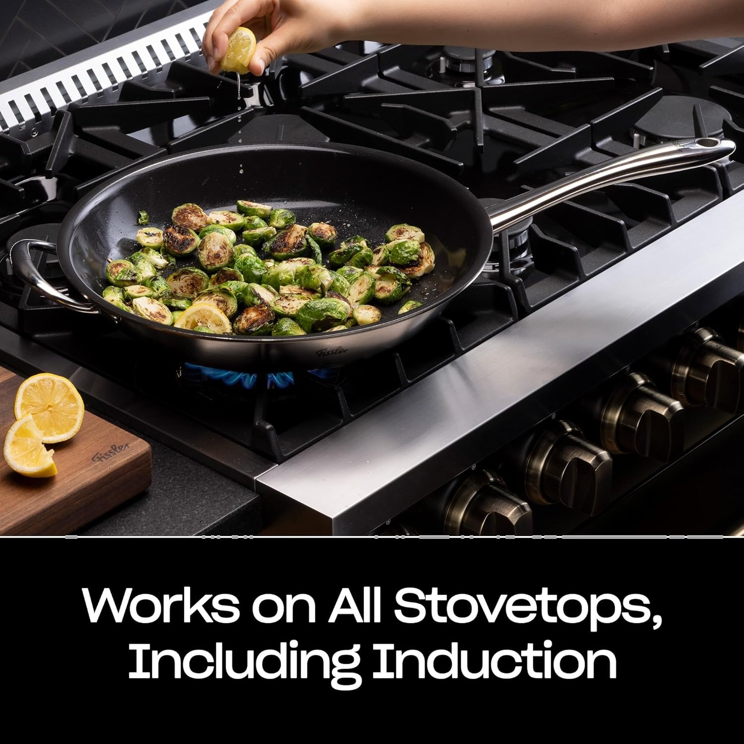 image:imageFissler M5 ProPly 5Ply Stainless Steel Ceramic NonStick Frying Pan 126 Inch Made Without Added PFASPTFE Made in Germany Induction Compatible