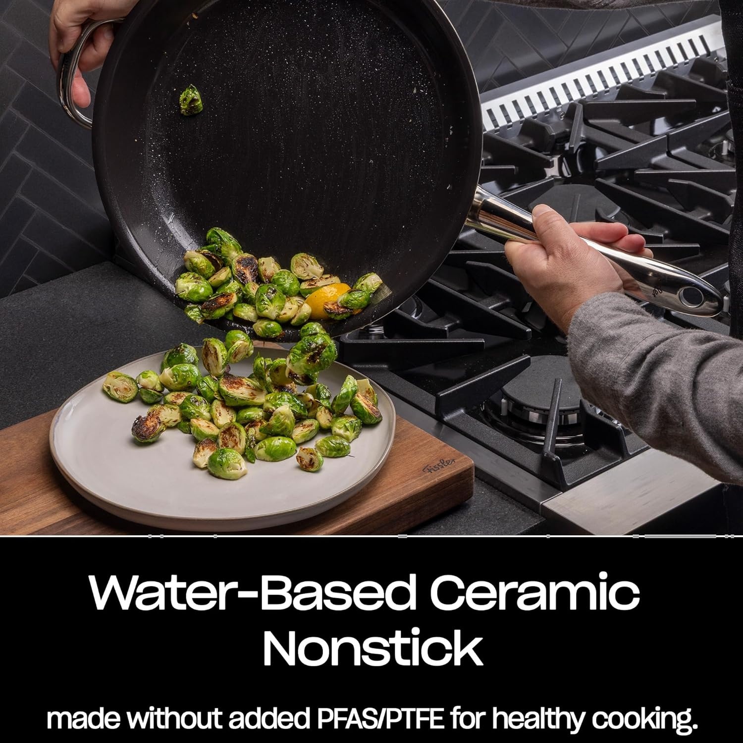 image:imageFissler M5 ProPly 5Ply Stainless Steel Ceramic NonStick Frying Pan 126 Inch Made Without Added PFASPTFE Made in Germany Induction Compatible