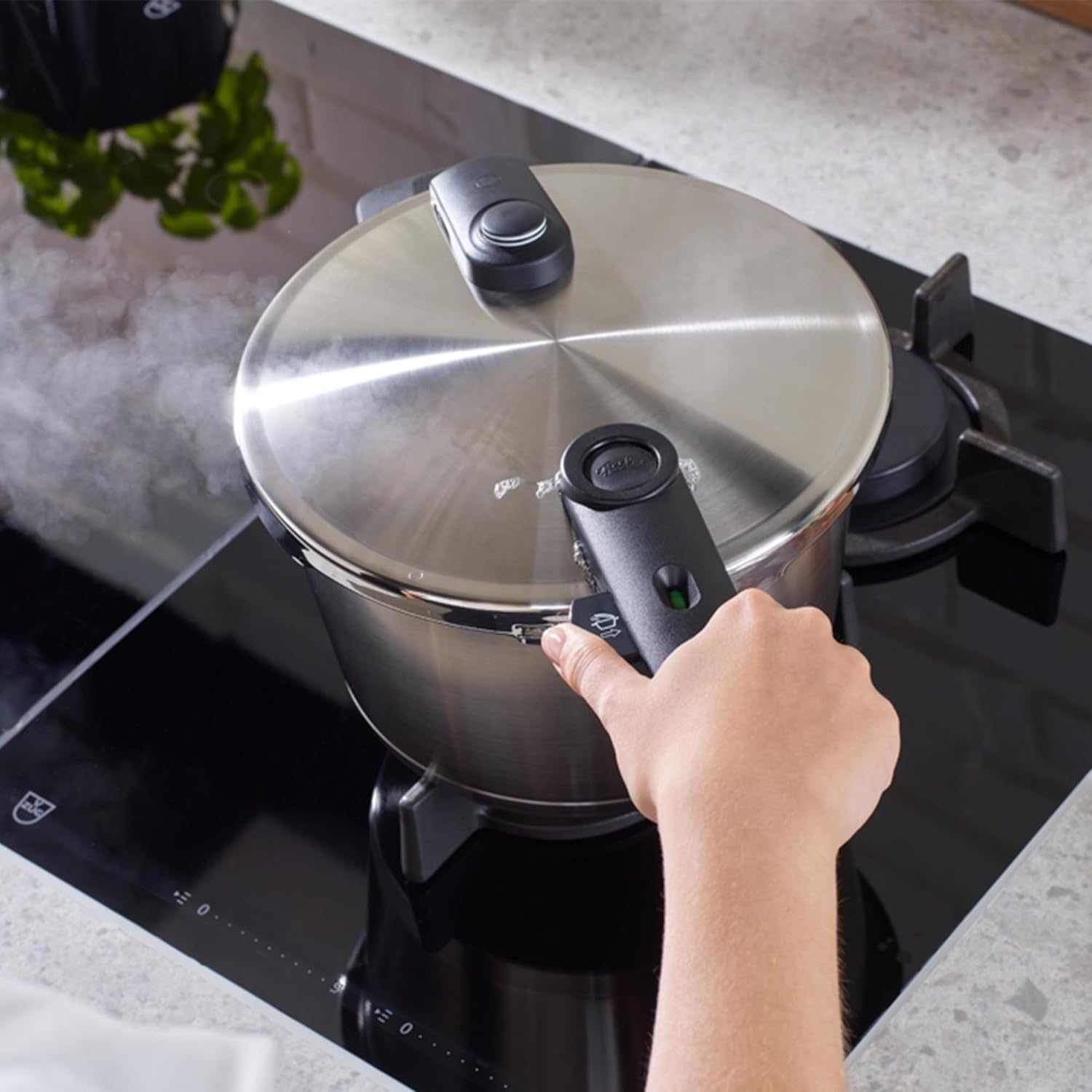 image:imageFissler Vitaquick Premium Pressure Cooker 37 Quart with Steamer Insert and Tripod85 Quarts