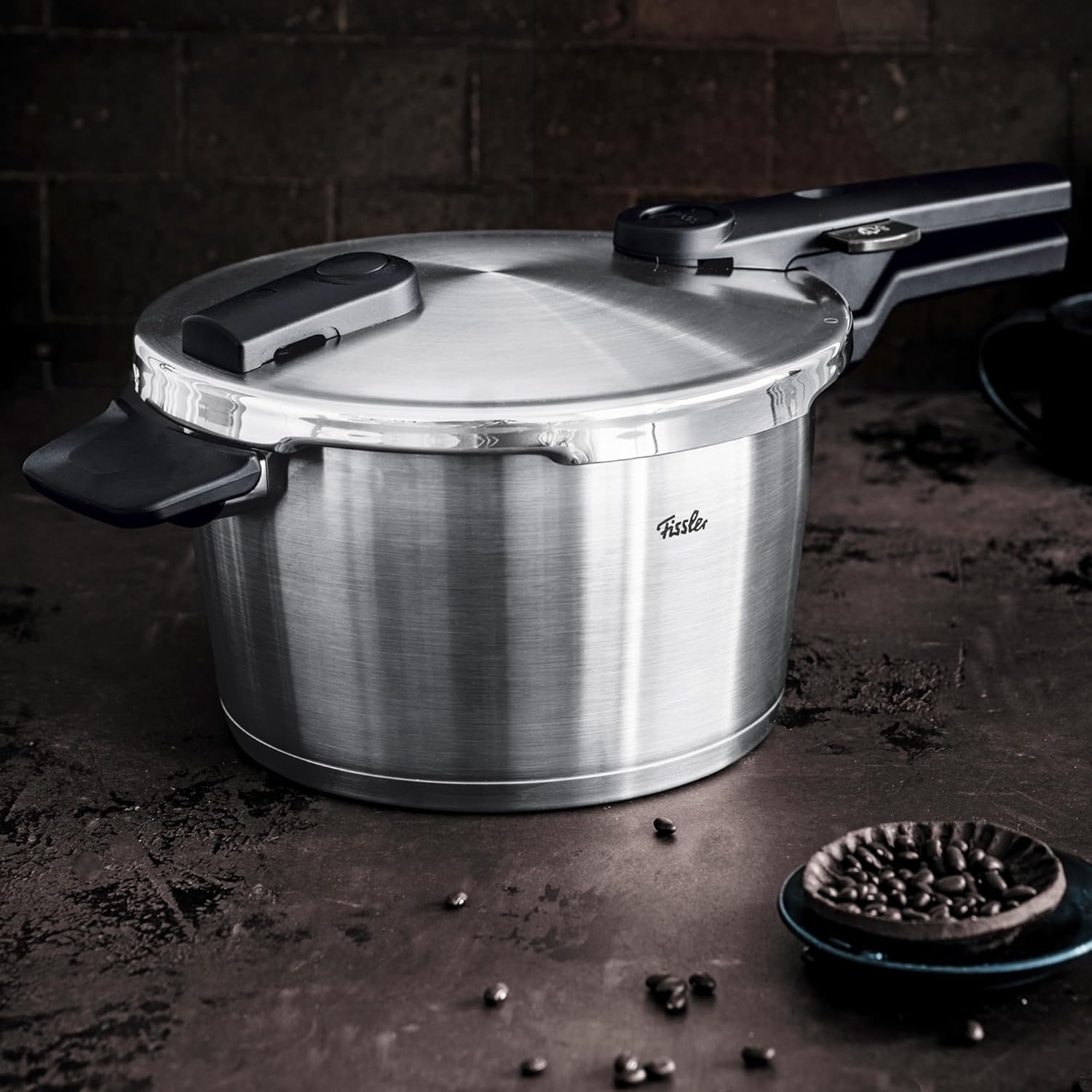 image:imageFissler Vitaquick Premium Pressure Cooker 37 Quart with Steamer Insert and Tripod85 Quarts