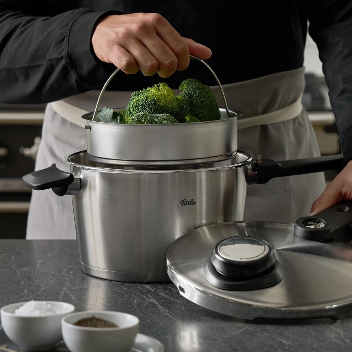 image:imageFissler Vitavit Premium Pressure Cooker with Steamer Insert 85 QuartStainless Steel