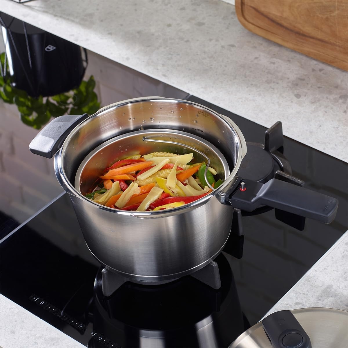 image:imageFissler Vitavit Premium Pressure Cooker with Steamer Insert 85 QuartStainless Steel