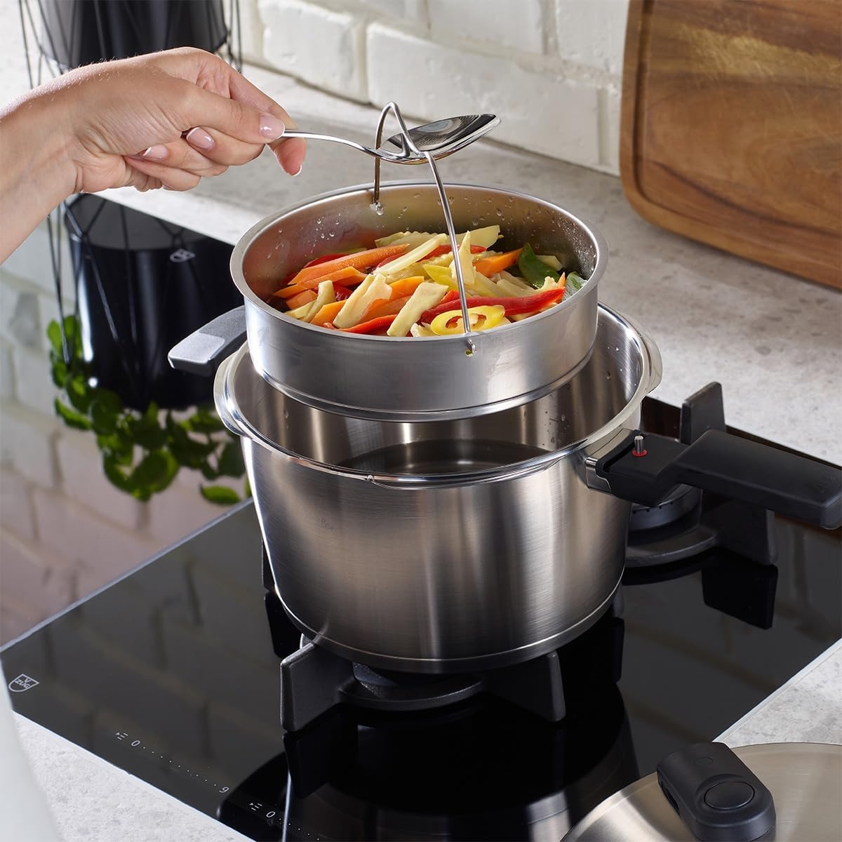 image:imageFissler Vitavit Premium Pressure Cooker with Steamer Insert 85 QuartStainless Steel