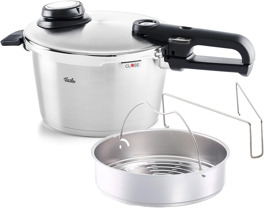 image:imageFissler Vitavit Premium Pressure Cooker with Steamer Insert 85 QuartStainless Steel