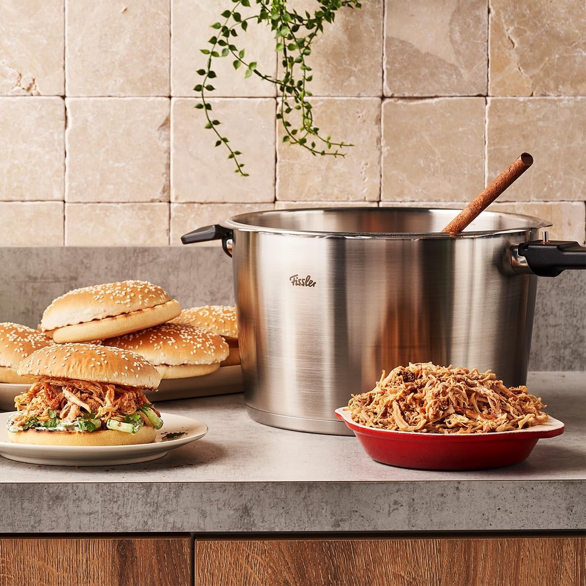image:imageFissler Vitavit Premium Pressure Cooker with Steamer Insert 85 QuartStainless Steel
