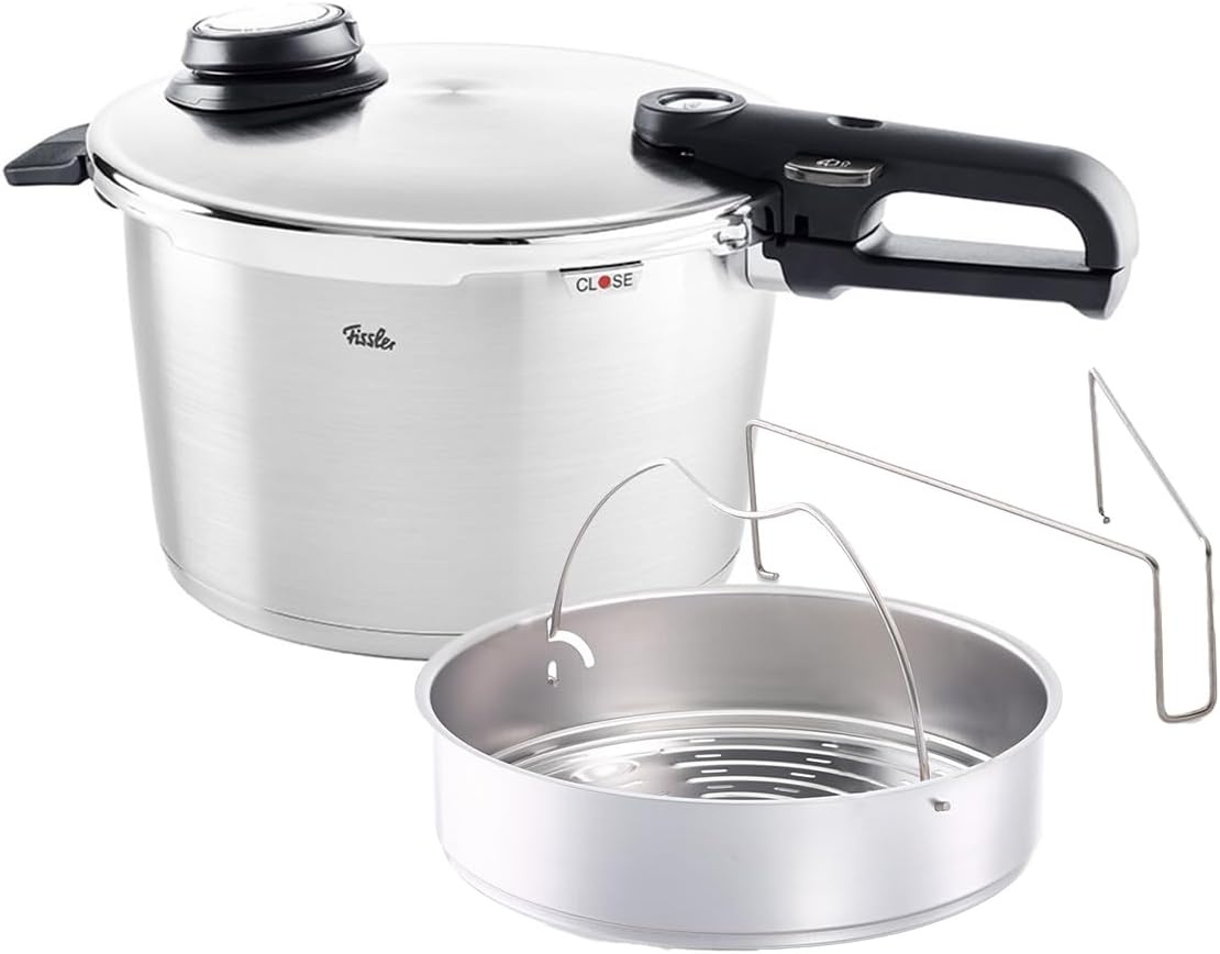 image:imageFissler Vitavit Premium Pressure Cooker with Steamer Insert 85 QuartStainless Steel