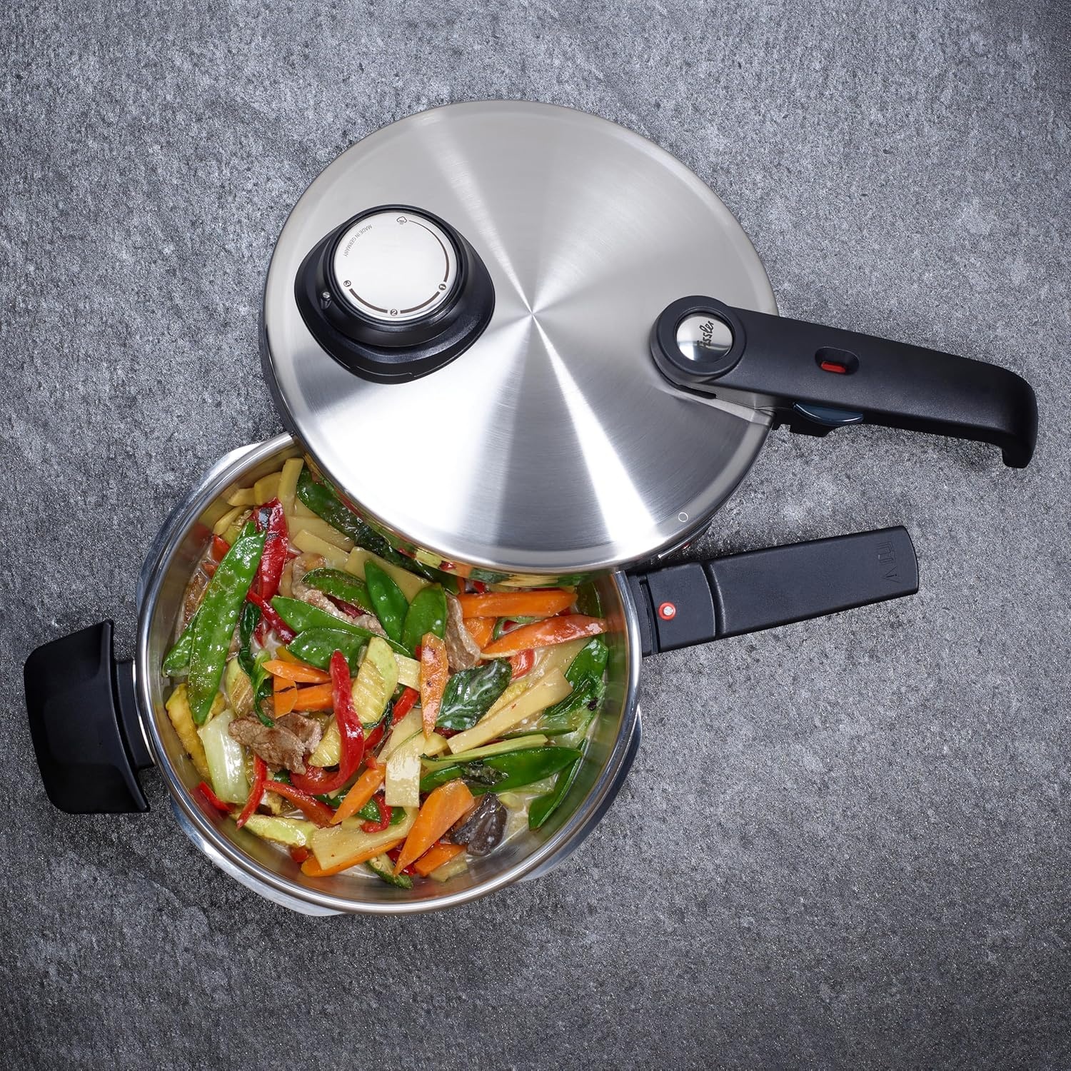 image:imageFissler Vitavit Premium Pressure Cooker with Steamer Insert 85 QuartStainless Steel