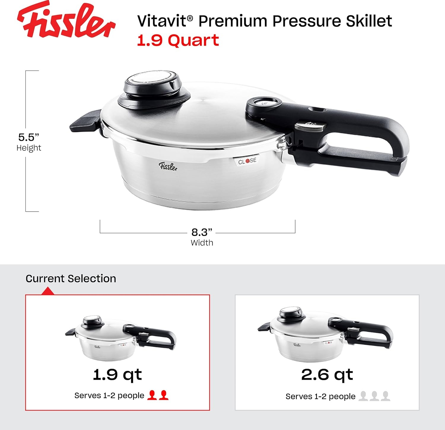 image:imageFissler Vitavit Premium Pressure Skillet 26 Quart19 Quarts
