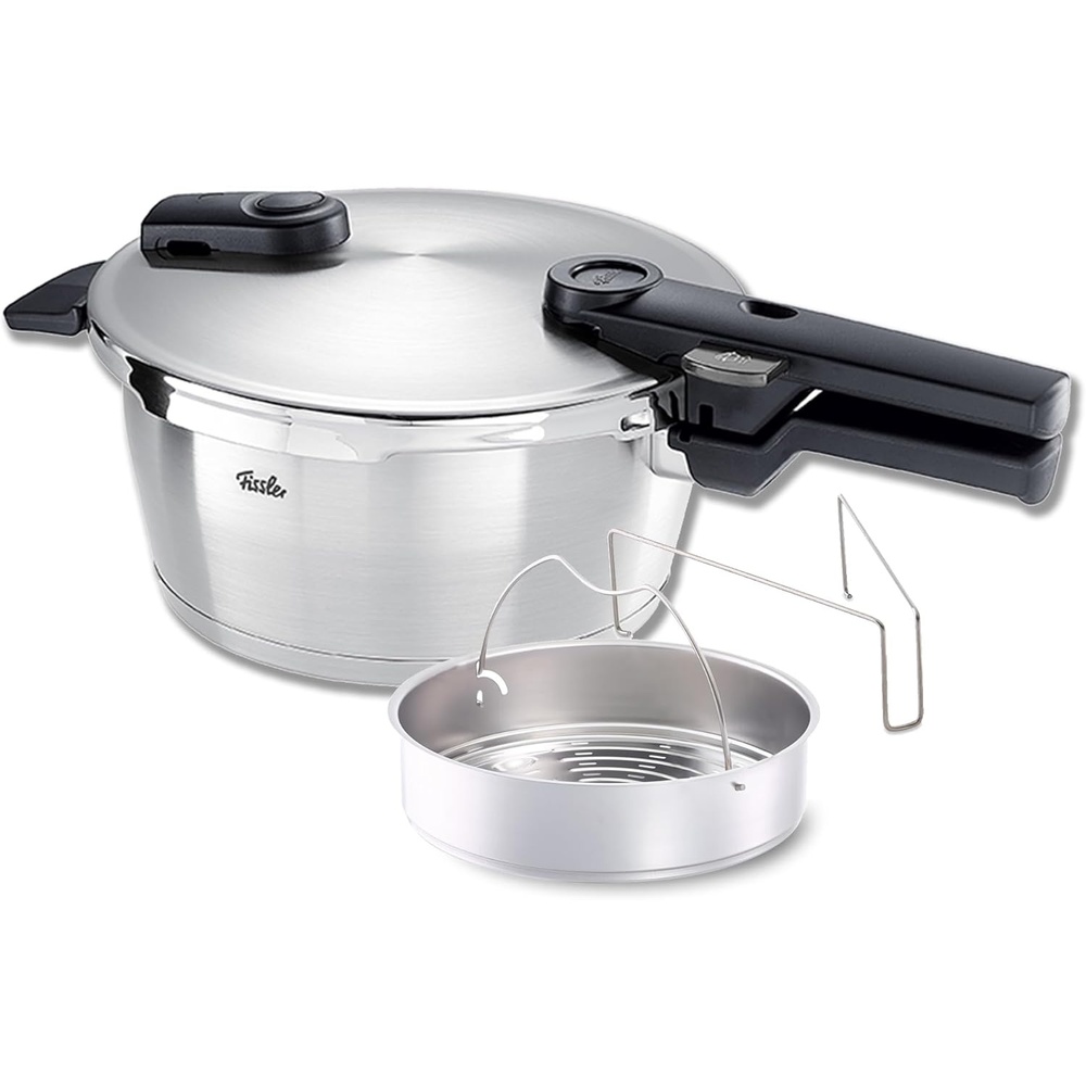 image:imageFissler Vitaquick Premium Pressure Cooker 37 Quart with Steamer Insert and Tripod37 Quarts