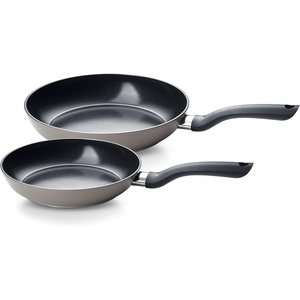 image:imageFissler Essential Ceramic Nonstick Frying Pan Set 95 Inch and 11 Inch Orbit Black Interior with Warm Grey Exterior Easy Release Made Without Added PFASPTFE Induction Compatible Made in Germany