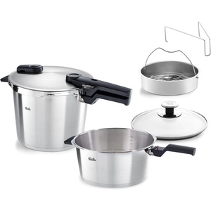 image:imageFissler Vitavit Premium Pressure Cooker with Steamer Insert 85 QuartStainless Steel and Silver
