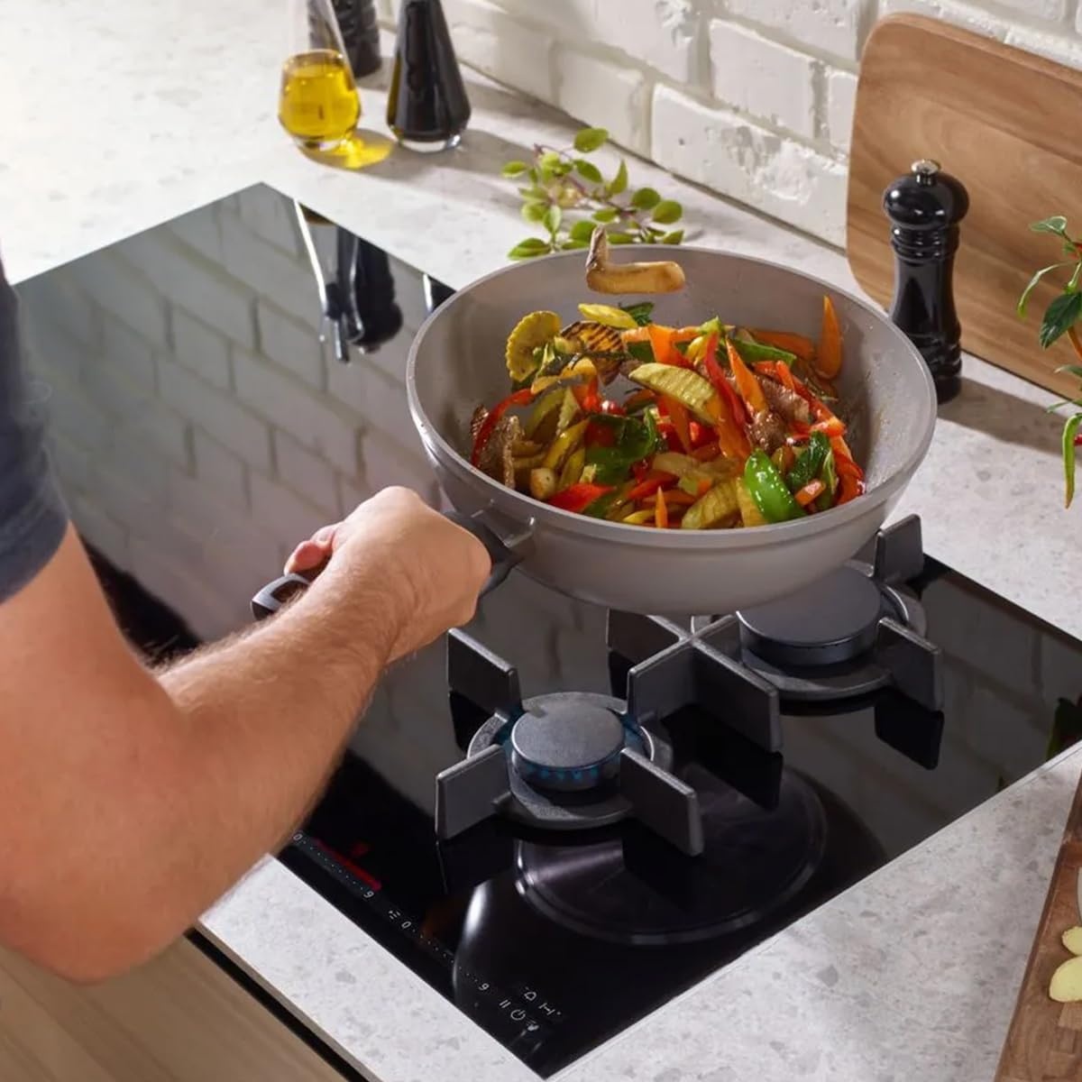 image:imageFissler Wok 110 inches 28 cm Seratal Wok Gas FireInduction Compatible NonHarm to the Body pfas ptfe Free NonStick Long Lasting Ceramic Coating Gift Gift Made in Germany