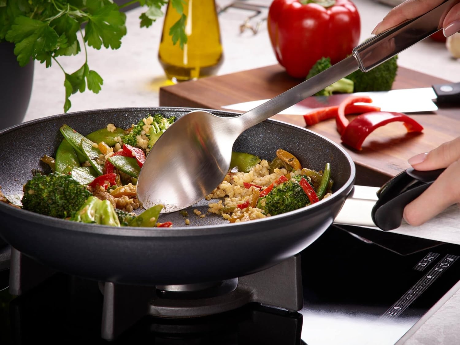 image:imageFissler adamant classic AluminumFry Pan 95Inch NonStick FryingPan Induction Gas Electric Ceramic black95