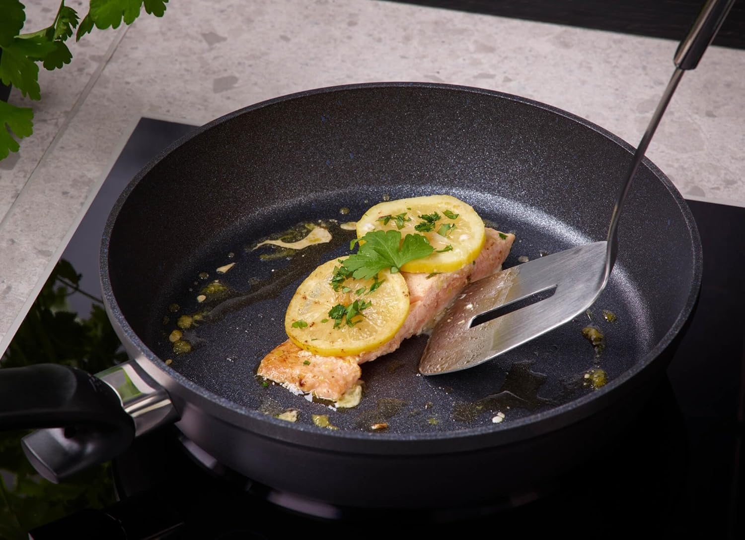 image:imageFissler adamant classic AluminumFry Pan 95Inch NonStick FryingPan Induction Gas Electric Ceramic black95