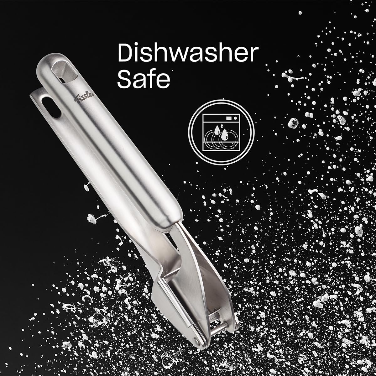 image:imageFissler Essential Garlic Press 1810 Stainless Steel Garlic Mincer amp Crusher Kitchen Cooking Utensil Ergonomic Handle Easy to Clean Dishwasher Safe