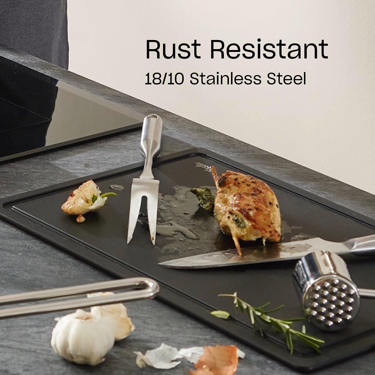 image:imageFissler Essential Meat Tenderizer 1810 Stainless Steel Meat Mallet Hammer for Steak Chicken amp Poultry Ergonomic Handle Dishwasher Safe